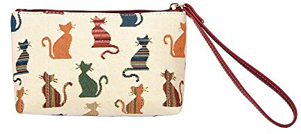 Signare Tapestry Small Wristlet Clutch Bag for Women, Ladies Wristlet Purses with Wrist Strap & Zip Closure