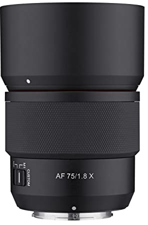 Samyang SYIO75AF-FX, 75 mm, F1.8 AF APS-C Kompakt-Teleobjektiv für Fuji X | Erfassen Sie entfernte Motive mit scharfer Teleleistung und heller Optik für Porträts, Wildtiere und Sport.