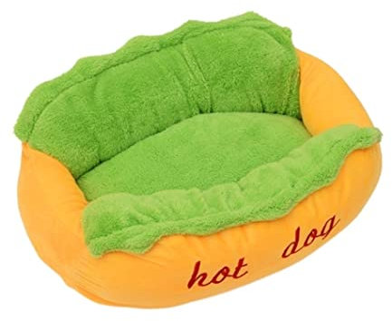 Katzenbett Hundebett Haustierbett Plüsch-Haustierbett, Süßes Hot-Dog, Weiches Haustiernest, Katze, Kätzchen, Welpen, Höhlenbett, Winter, Warm, Schlafen, Spielen, Ruhebett, Waschbare Matte Hundesofa Hu