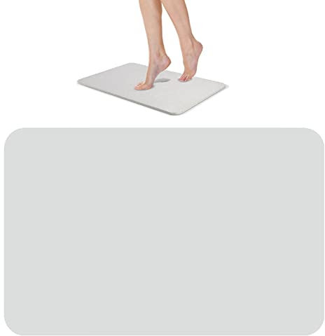 Jorzer Mat de salle bain diatomite en Pierre, Absorbant Diatomaceous Terre Bath 15,75x23,6' Bathstone séchage Rapide Fines Tapis Non Glissement