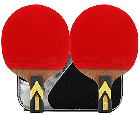 Professionelles Tischtennis-Paddel-Set, 2-Spieler-Freizeitset, Offensiv-Ping-Pong-Schläger für Kinder und Erwachsene, 4 Sterne/Langer Griff