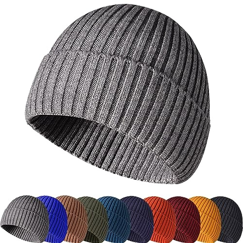 Baynetin Wintermütze Strickmütze, Weich, Warm, Stretch, Bequem, Atmungsaktiv Beanie Mütze Roll up Edge Cuffed Plain Schädeldecke Fisherman Hut Unisex