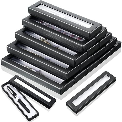 Dedjgoo 16 Piece Empty Pen Gift Box Cardboard Case Black Paper for Jewelry Pencil Ballpoint Fountain Pen Display