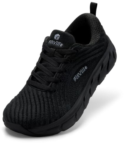 FitVille Scarpe Running Uomo Pianta Larga Sneaker Leggere Scarpe da Ginnastica da Corsa Traspiranti Jogging Scarpe Passeggio Larghe Nero 46 EU Larga