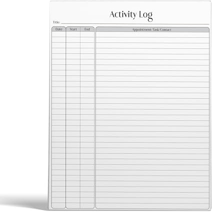 Better Office Products Bloc de notes pour journal d'activité, 21,6 x 27,9 cm, 50 feuilles, suivi du temps quotidien, liste de contrôle de productivité, organiseur par Better Office Products