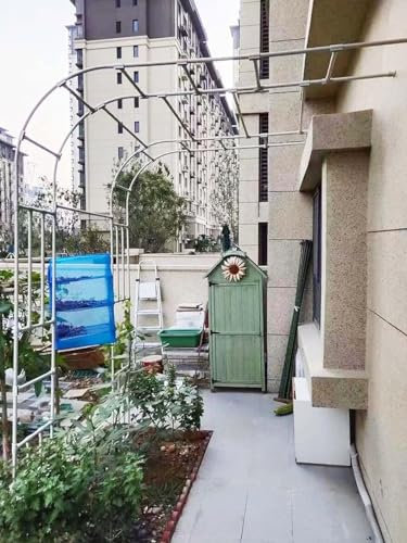MISKYN Arche De Jardin Demi Rond, Demi-Arche en Métal, Arceau Jardin Arche A Rosiers De Style Fer Forgé, Tonnelle De Jardin Robuste, pour Plantes Grimpante,Blanc,180 * 240cm