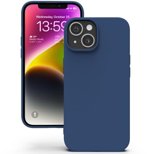 YATWIN för iPhone 13 Mini Skal, Premium Flytande Silikonfodral Mobilskal med Silkesmjuk Yta, Ultratunn, Stöttålig & Repighetsbeständig Skydd – Blå
