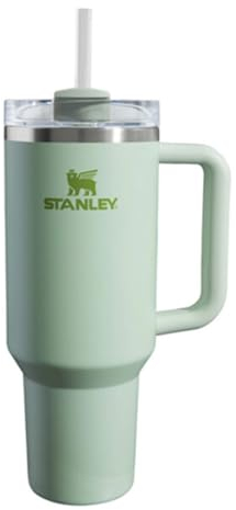 STANLEY Quencher H2.0 FlowState Trinkbecher, vakuumisoliert, aus Edelstahl mit Deckel und Trinkhalm, für Wasser, Eistee oder Kaffee (Göttliches Grün, 1,2 Liter)
