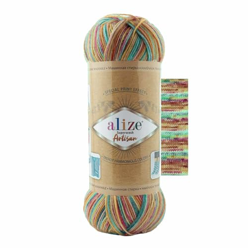 100g Sockenwolle Alize Superwash Artisan 75% Wolle Strickwolle Häkelgarn Farbwahl