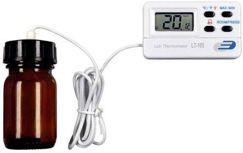 TFA Dostmann 31.1049.02.K Kühl-/Gefrierschrank-Thermometer kalibriert (ISO) Kabelsensor, Weiß