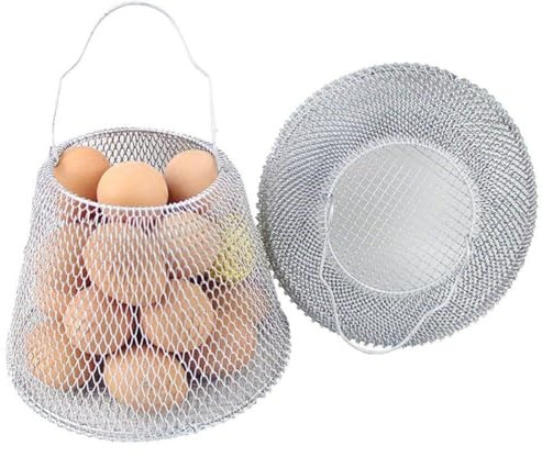 Faltbare Eierkörbe, Tragbarer Drahtkorb Zum Sammeln Von Eiern, Obstkorb Aus Metall Griff, Dekor Für Die Arbeitsplatte Im Landhausstil