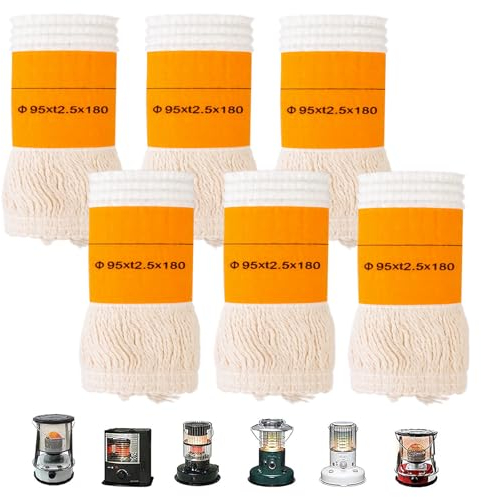 6 Stücke Docht Für Petroleumofen, Docht Für Öllampen, Dochte Für Petroleum, Docht Für Petroleumlampen, Ersatzdocht Für Petroleum Kerzendochte, Für Camping, Zelt, Heizung, Kochen (95 X T2.5 X 180mm)
