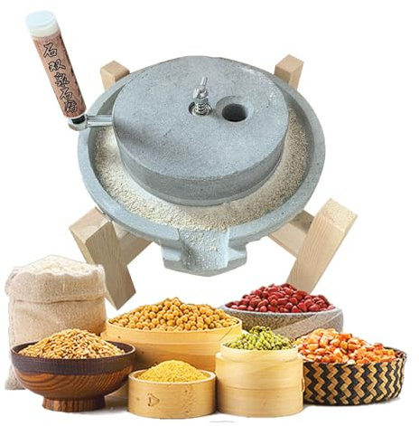 Household Bean Grinder, Large Bluestone Grain Mills Handmade Paste Stone Mill for Flour Spice