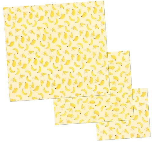BCOATH 3sheets Beeswax Cling Wrap for Food of French Fries Paper Beeswax Wrap for Boys and Girls Lunch Box and Snack Packing