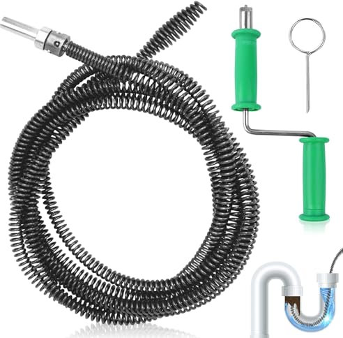 Nuyoah Rohrreinigungsspirale Abflussreiniger Spirale Abfluss Rohrreinigung 3meter × 10mm Rohrspirale Abflussspirale Rohrreinigungswelle Rohrreiniger Rohrreinigungsgerät für Verstopfte Rohre