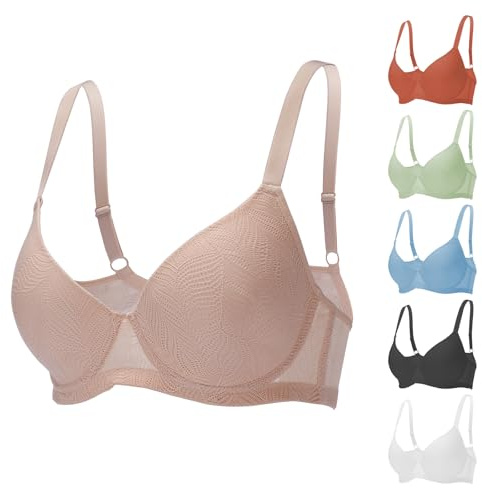 Mourzaor Confezione da 6 Reggiseni per Donne Reggiseno Push Up per Donne Comodo Reggiseni Quotidiani Lingerie, 4D (Taglia Produttore: 36D)
