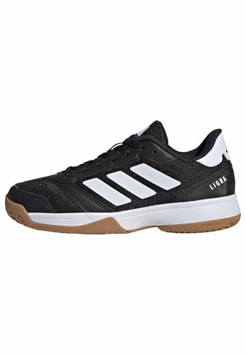Adidas Unisex-Kids Ligra 8 Indoor, Black/White/Black, 2