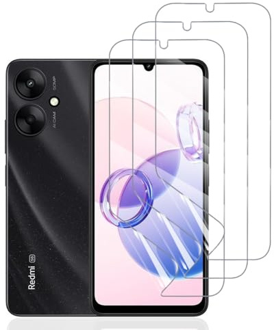 Hhfcryst Protector de Hidrogel Protector para Xiaomi Redmi 13C, 3 Piezas TPU Protectores de Pantalla HD Transparente Suave (Vidrio no templado)