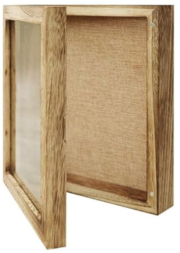 Ciieeo Hölzerne Schattenbox Rahmen Schaukasten Aus Holz Mit Leinenrückwand Vitrine Für Gepresste Blumen Pflanzenproben Insekten Und Kleine Objekte 35.50 X 28.00 X 5.80 cm