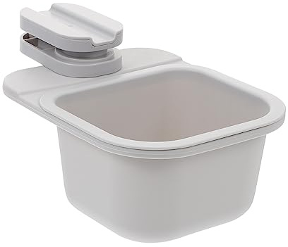 Hemobllo Bote De Basura Giratorio Multifuncional Gris Clip, Soporte Para Almacenamiento De Artículos Varios, Material Abs Resistente, Adecuado Para Escritorio y Organización De Oficina