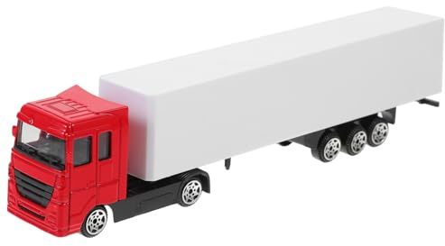 SUPVOX Inertia Drive Mini Container Truck Model for Alloy Realistic Red Truck for Sandbox and Dollhouse Play Safe Smooth Surface Gift