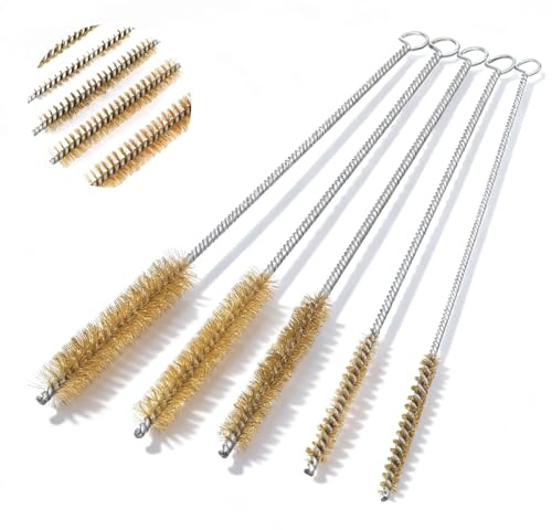 5 Stück Messingbürste Set, Messingdraht Rohrbürste, Drahtbürste | 30 Cm Lang, Messing Rohrbürsten, Rohrreinigungs Bürste, Zum Reinigen Rohren, Flaschen, Und Autoteilen