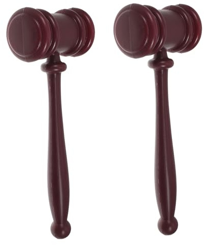 Abaodam 2Pcs Judge Hammer for Costume Accessory Cognitive Plastic Mallet Gavel for Role Play Hand Exercise Tool for Halloween Birthday School and