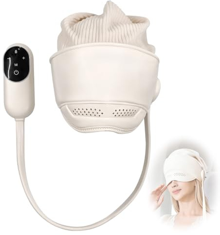 Kopfmassagegerät Elektrisch, 2-in-1 Augen-und Kopfmassagegerät mit 6 Airbags und 3 Heizmodi, Luftdruck-Kopfhautmassagegerät für Kopfschmerzen, Kopfermüdung, Stressentspannung, Schlaf