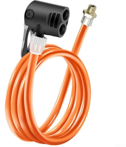 Bike Pump Hose Extension Tube, 125cm Replacement Air Hose for Schrader/Presta/Dunlop Valves, Quick Easy-Clip Schraders Valve Bicycle Tyre Air Pump Inflator Replacement Hose