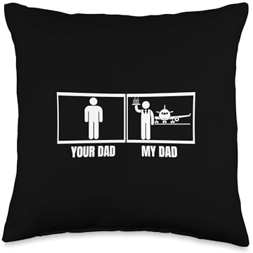 Cabin Crew Your Dad My Dad Daughter Funny Flight Attendant Throw Pillow