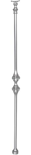 KJoBDwz balaustra per scale Montanti for corrimano for scale in lega di alluminio con terminali in cristallo doppio, balaustra interna regolabile, 3 pezzi(Silver)