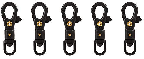 MAGT Mini Karabiner, Premium Kunststoff Kleine Karabiner Für Outdoor, Camping, Wandern, Reisen, Angeln, Rucksack (5 Stück) (Farbe : Black)