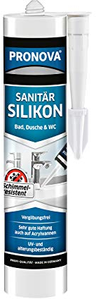 Sanitär Silikon Weiß - Silikon zum Abdichten & Verfugen im Bad Sanitär- und Küchenbereich ideal für zahlreiche Anwendungen Fugen innen & außen und Baustoffe 300ml (1)