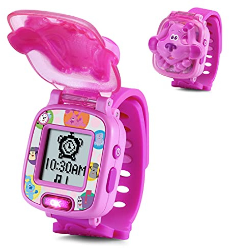 VTech - ¡Las Pistas de Blue y tú! Reloj de Aprendizaje, Juguete Educativo para niños +3 años, Voces Originales de la Serie, Color Rosa, versión ESP (3480-611767)