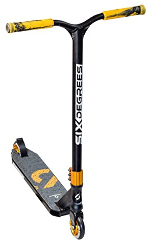 Six Degrees Aluminium Stuntscooter - Freestyle Kickroller, 100 mm High-Rebound-Rollen, ABEC 9, verstärkter Wing-Lenker, 360°-Lenkung