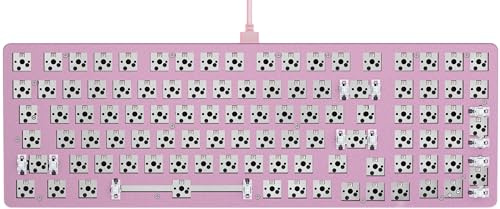 Glorious Gaming GMMK 2 Full Size (96%) Barebones (cadre uniquement) - Cadre de clavier de jeu mécanique, taille standard (96%), aluminium, personnalisable, RGB, Disposition américaine / ANSI - Rose