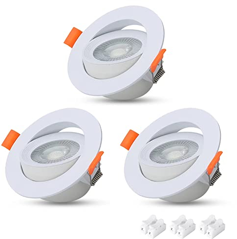 Faretti LED da Incasso, 3 X 7W Rotazione Faretti Cartongesso, 650LM, 6500K Luce Bianco Freddo, Non Dimmerabile, AC 220-240V Luci da incasso, Integrati Ultrasottile Pannello Lampada, Spot LED Incasso