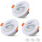 VTERLY LED Spot Encastrable, 3 Pièces 7W Encastré Lampe Plafonnier Plat Rond, Lampe Plafond Orientable 40°, 650LM, 6500K Blanc Froid, Pas Dimmable, AC 220-240V, Spot de Plafond Angle 120°