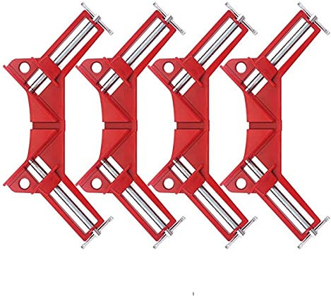 JJJ 90 degrés à Angle Droit Angle de Serrage, Angle métalFrame de Serrage, Outils Travail du Bois, Rapide Bride de Fixation (4 pièces)