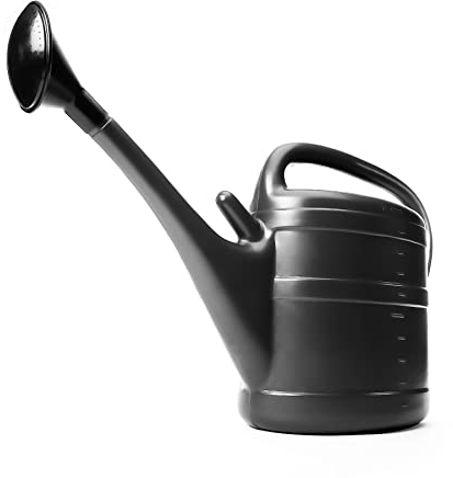 BigDean Gießkanne 10 Liter anthrazit für Haus & Garten - aus robustem Kunststoff - Gartengießkanne mit Abnehmbarer Brause - zur einfachen Bewässerung von Blumen, Pflanzen & Bäumen