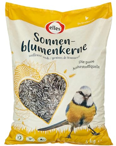 Elles Sonnenblumenkerne 2 x 5kg I Nährstoffreiches Futter für Wildvögel I Energiereich | Ideal für alle Jahreszeiten I Hoher Ölgehalt für Energie & Vitalität
