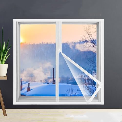 Transparente Isolierfolie,Fenster Isolierfolie Thermo Cover,Thermovorhang Wärmeschutzvorhang,Winter Kalteschutz Isolier Schutz,für Balkontür Wohnzimmer,Anpassbar,Breite x Höhe (100x150cm)