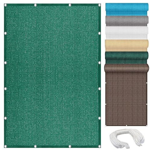 Vela Ombreggiante Rettangolare Tenda 1 x 4 m, Hdpe,90% Protezione Solare, Anti-Età, Rete Ombreggiante Rete Telo Ombra, Vele Parasole Traspirante, per Giardino, Pergola, Verde Scuro