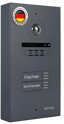 MATHFEL Zusatz Aufputzbox für 2 Draht Bus IP Video Türsprechanlage Gegensprechanlage Fischaugenkamera 170 Grad, Außenstation in Anthrazit