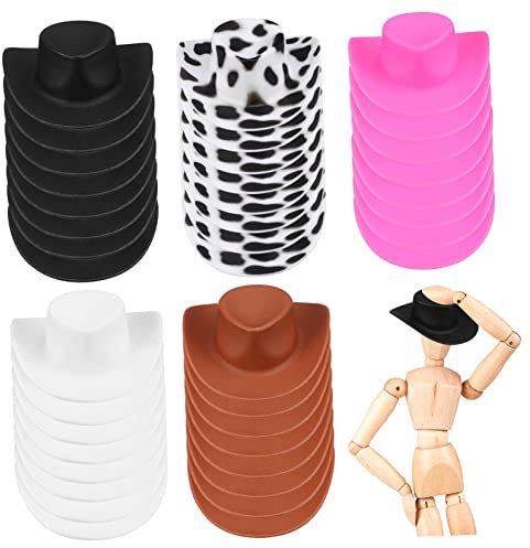 Alasum 160 STK Puppe Dekorativer Hut Mini-Cowboy Minihut Zum Basteln Mini-Hut -Topper Kleine Cowboyhüte Miniaturhüte Kleine Hüte Mini-Sombrero-hüte Kleiner Cowboyhut