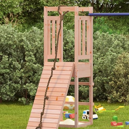 Spielturm, LAPOOH Spielplatz Für Garten, Spielhaus Garten, Garten Spielgeräte, Spielplatz Outdoor Garten, 53x46,5x169 cm Massivholz Douglasie