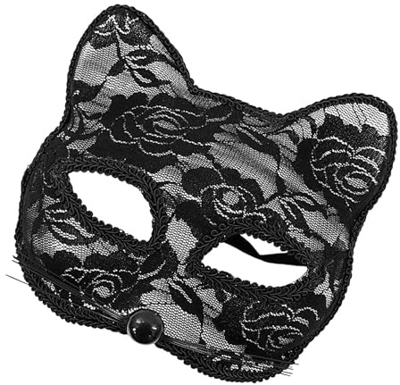 Couvre-visage de chat, couverture faciale de chat en dentelle | Design sexy de chat en dentelle, demi-masque pour les yeux - Accessoire de mascarade confortable, lunettes de fête avec ruban pour cl de