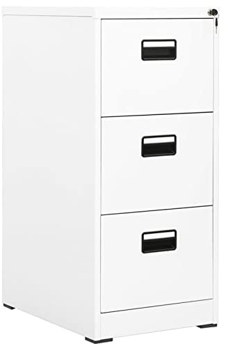 ShGaxin Aktenschrank, Metallschrank, Werkstattschrank, Werkzeugschrank, Büroschrank, Lagerschrank, Garagenschrank, Stahlschrank, Weiß 46x62x102,5 cm Stahl