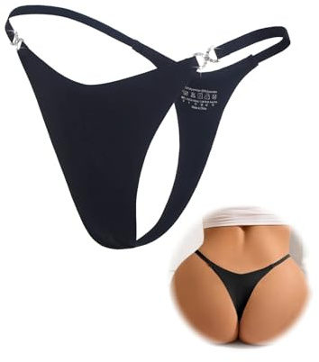 comeondear Seamless Tanga Mini G String Unterhosen Damen Slips Nahtlos Sexy Unterwäsche für Mollige Frauen Micro Bikini Große Größen Unsichtbar Panties Höschen Low Waist Thong Plus Size(Schwarz,S)