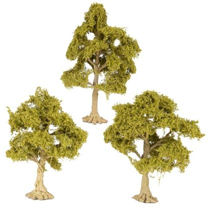 Oshhni 3X en Miniatura con Diseño de Ferrocarril Verde, Paisaje en Miniatura, en Miniatura para Manualidades de Bricolaje, Decoración de Jardín D, árbol de Hoja Caduca